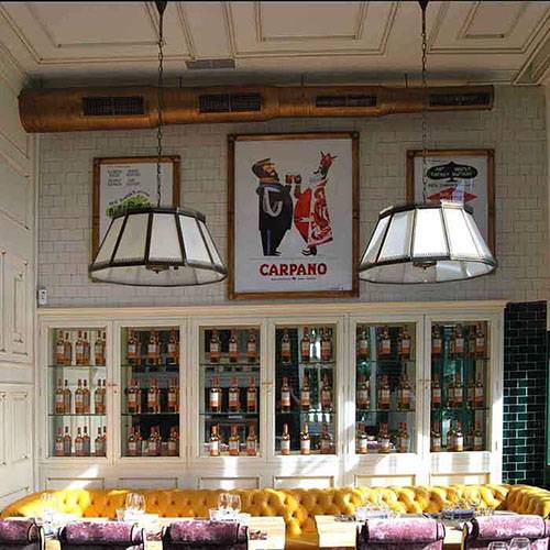lámparas en Restaurante La Canica a medida de luz vintage