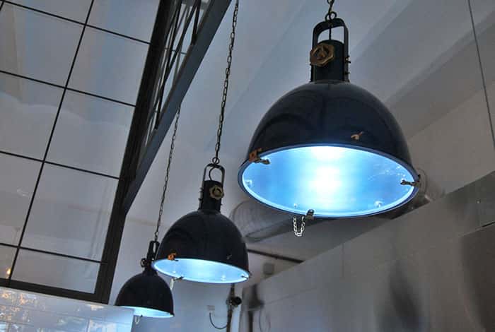 lampara de techo vintage azul campana