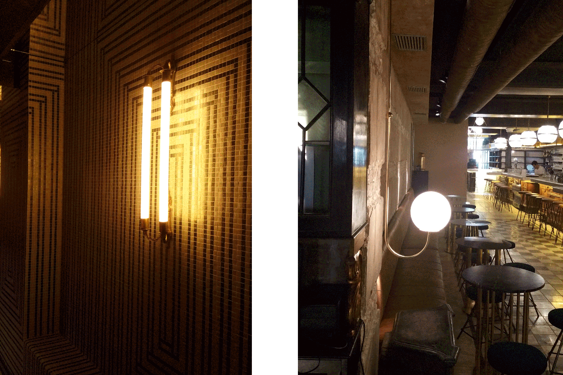 Lámpara de pared a medida en Restaurante La Paisana de Casa Gracia de Barcelona