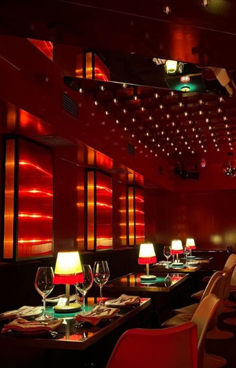 Restaurante apriori iluminación rojo luz vintage